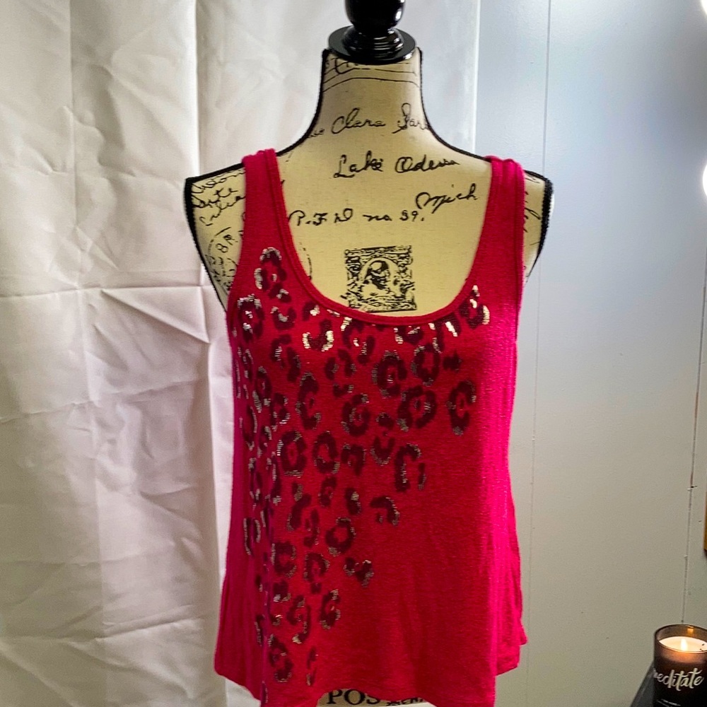 F.a.n.g hot pink animal print tank top